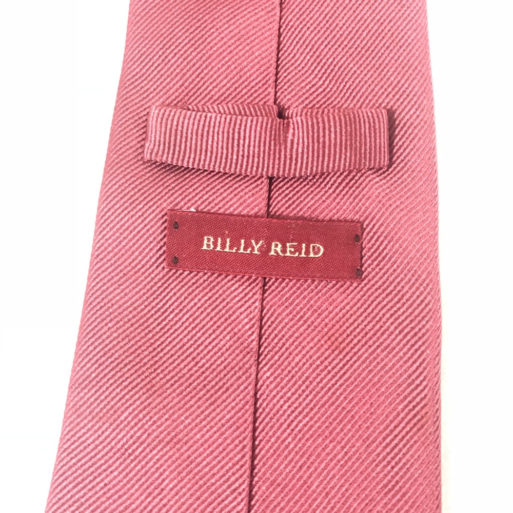 Mens Tie Necktie Billy Reid 100% Silk Red
